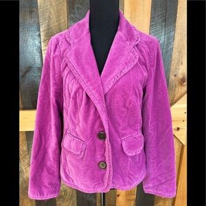Boden purple velvet blazer, button front, British size 12.